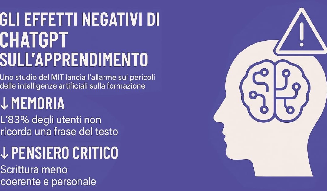 Gli effetti negativi di ChatGPT sull’apprendimento: uno studio del MIT lancia l’allarme